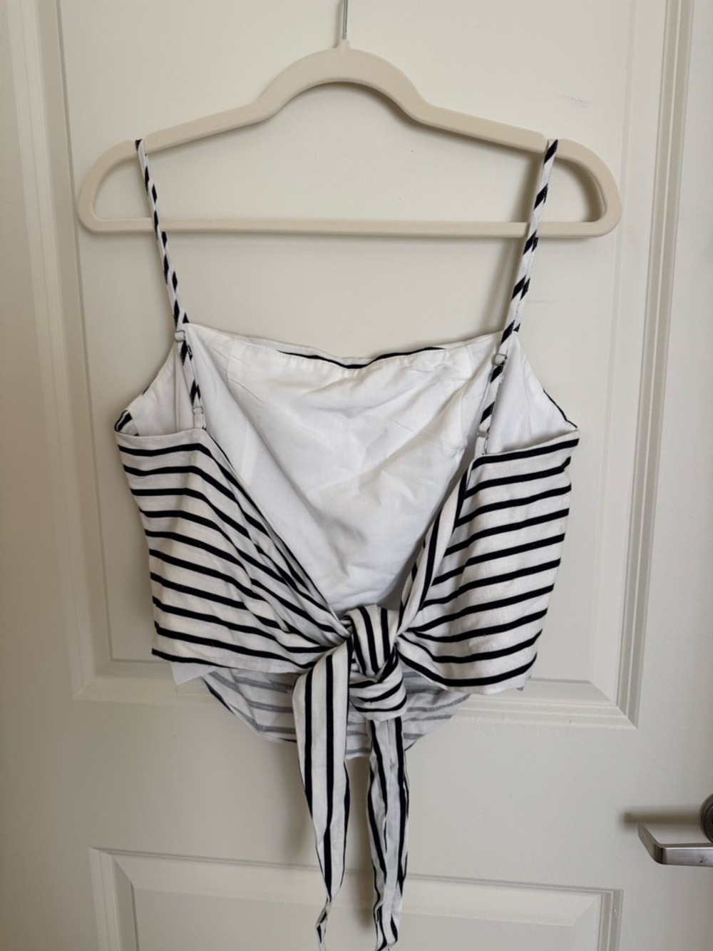 NWT Miou Muse Striped Tie Back Cami Top - White & Black